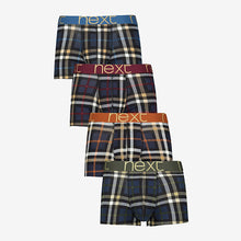 Load image into Gallery viewer, Navy Check Pattern Hipster Boxers 4 Pack - Allsport