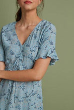 Load image into Gallery viewer, Blue Floral Ruched Mini Dress - Allsport
