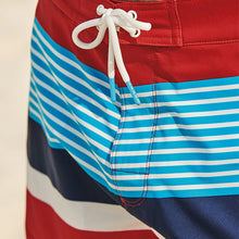 Load image into Gallery viewer, Red/Blue Stripe Stretch Boardshorts - Allsport