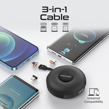Load image into Gallery viewer, 3-in-1 Retractable Magnetic Charging Cable