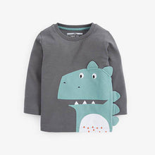 Load image into Gallery viewer, 3 Pack Long Sleeve Character T-Shirts Mineral Dino (3mths-5yrs) - Allsport