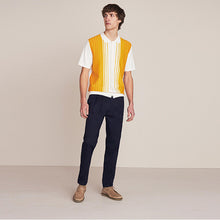 Load image into Gallery viewer, Navy Twin Pleat Relaxed Tapered Fit Stretch Chinos - Allsport