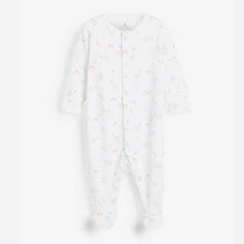 Load image into Gallery viewer, White 4 Pack Bright Elephant Sleepsuits (0mth-12mths) - Allsport