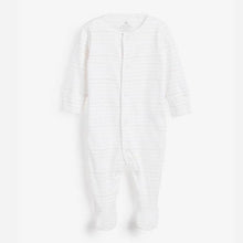 Load image into Gallery viewer, White 4 Pack Bright Elephant Sleepsuits (0mth-12mths) - Allsport