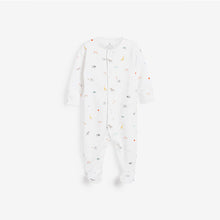 Load image into Gallery viewer, White Character 4 Pack Bright Elephant Baby Sleepsuits (0-12mths) - Allsport