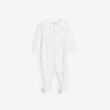 Load image into Gallery viewer, White Character 4 Pack Bright Elephant Baby Sleepsuits (0-12mths) - Allsport