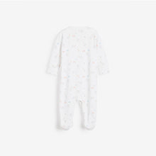 Load image into Gallery viewer, White Character 4 Pack Bright Elephant Baby Sleepsuits (0-12mths) - Allsport