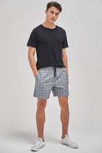 Load image into Gallery viewer, Grey Check Drawstring Waist Dock Shorts - Allsport