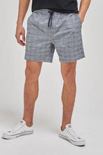 Load image into Gallery viewer, Grey Check Drawstring Waist Dock Shorts - Allsport