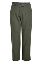 Load image into Gallery viewer, Khaki Linen Blend Crop Trousers - Allsport