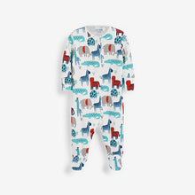 Load image into Gallery viewer, Teal/Red Baby 3 Pack Sleepsuits (0mths-18mths) - Allsport