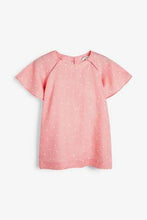 Load image into Gallery viewer, Pink Print Short Sleeve Linen Top - Allsport