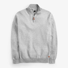 Load image into Gallery viewer, Light Grey Next Cotton Premium Zip Neck Jumper
