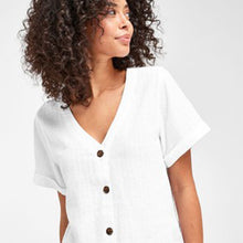 Load image into Gallery viewer, LIN BUTN TOP WHITE 2 - Allsport