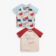 Load image into Gallery viewer, 2 Pack Organic Cotton Dinosaur Stretch T-Shirts (0mths-18mths) - Allsport