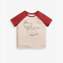 Load image into Gallery viewer, 2 Pack Organic Cotton Dinosaur Stretch T-Shirts (0mths-18mths) - Allsport