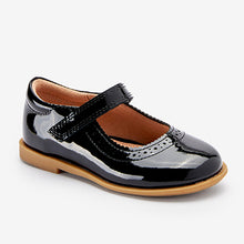 Load image into Gallery viewer, Patent Black Leather Brogue Mary Jane Shoes (Younger Girls)