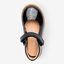 Load image into Gallery viewer, Patent Black Leather Brogue Mary Jane Shoes (Younger Girls)