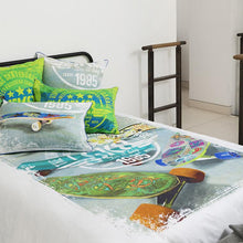 Load image into Gallery viewer, Taie d'oreiller carrée coton imprimé vintage collection freestyle 64*64