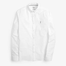 Load image into Gallery viewer, White Slim Fit Long Sleeve Stretch Oxford Shirt - Allsport