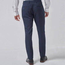 Load image into Gallery viewer, Navy/Black Slim Fit Check Suit: Trousers - Allsport