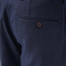 Load image into Gallery viewer, Navy/Black Slim Fit Check Suit: Trousers - Allsport