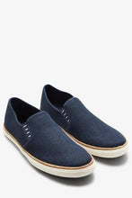 Load image into Gallery viewer, Navy Canvas Jute Slip-Ons Espadrille - Allsport