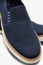 Load image into Gallery viewer, Navy Canvas Jute Slip-Ons Espadrille - Allsport