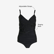 Load image into Gallery viewer, Black Tummy Control Swimsuit
