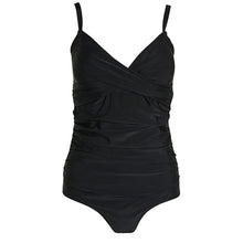 Load image into Gallery viewer, Black Tummy Control Swimsuit