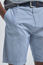 Load image into Gallery viewer, Light Blue Fine Stripe Belted Chino  Shorts - Allsport