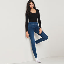Load image into Gallery viewer, Dark Blue Super Stretch Soft Sculpt Pull-On Denim Leggings