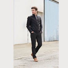 Load image into Gallery viewer, Black Faux Leather Racer Jacket - Allsport