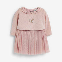 Load image into Gallery viewer, Pink Baby Bunny Embroidery Detailed Tutu Dress (0mths-18mths)
