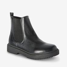 Load image into Gallery viewer, Black Chunky Chelsea Boots (Older Girls) - Allsport