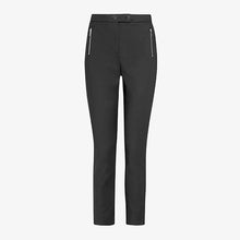 Load image into Gallery viewer, Black Elastic Back Skinny Zip Detail Trousers