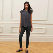 Load image into Gallery viewer, Black Elastic Back Skinny Zip Detail Trousers