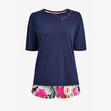 Load image into Gallery viewer, Navy Cotton Blend Pyjama Short Set - Allsport