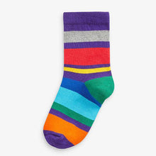 Load image into Gallery viewer, Bright 7 Pack Stripe Cotton Rich Socks (Older) - Allsport