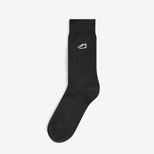 Load image into Gallery viewer, Black Football Embroidered 5 Pack Socks - Allsport