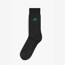 Load image into Gallery viewer, Black Football Embroidered 5 Pack Socks - Allsport