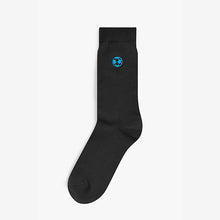 Load image into Gallery viewer, Black Football Embroidered 5 Pack Socks - Allsport
