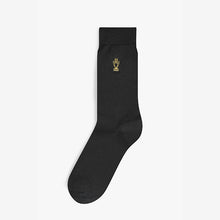 Load image into Gallery viewer, Black Football Embroidered 5 Pack Socks - Allsport