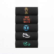 Load image into Gallery viewer, Black Football Embroidered 5 Pack Socks - Allsport