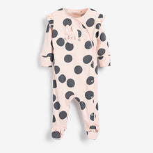 Load image into Gallery viewer, Monochrome Bunny 3 Pack Baby Sleepsuits (0-18mths)