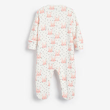 Load image into Gallery viewer, Monochrome Bunny 3 Pack Baby Sleepsuits (0-18mths)