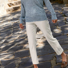 Load image into Gallery viewer, Ecru Cotton Twill Taper Trousers - Allsport
