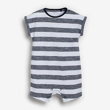 Load image into Gallery viewer, Navy Blue Star and Stripe 4 Pack Baby Printed Rompers (0mths-18mths)