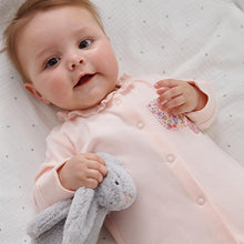 Load image into Gallery viewer, 3 Pack Pink Embroidered Detail Baby Sleepsuits (0-18mths) - Allsport