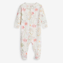 Load image into Gallery viewer, 3 Pack Pink Embroidered Detail Baby Sleepsuits (0-18mths) - Allsport